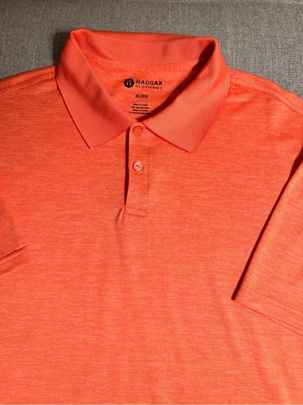 Haggar Men's Coral-Orange Polo Shirt
